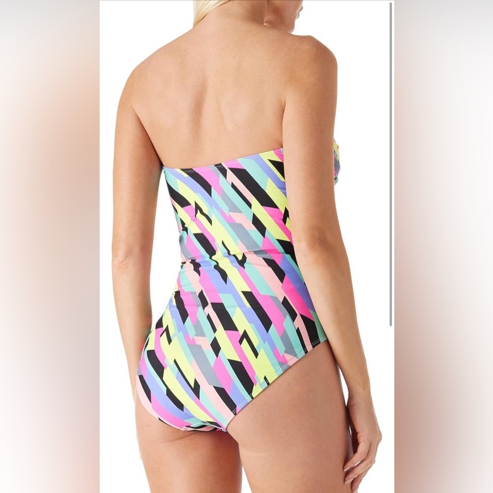 Multicolor Strapless Women's Swimsuit - Picture 4 of 8